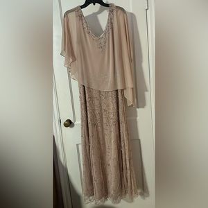 Blush beaded full length dress